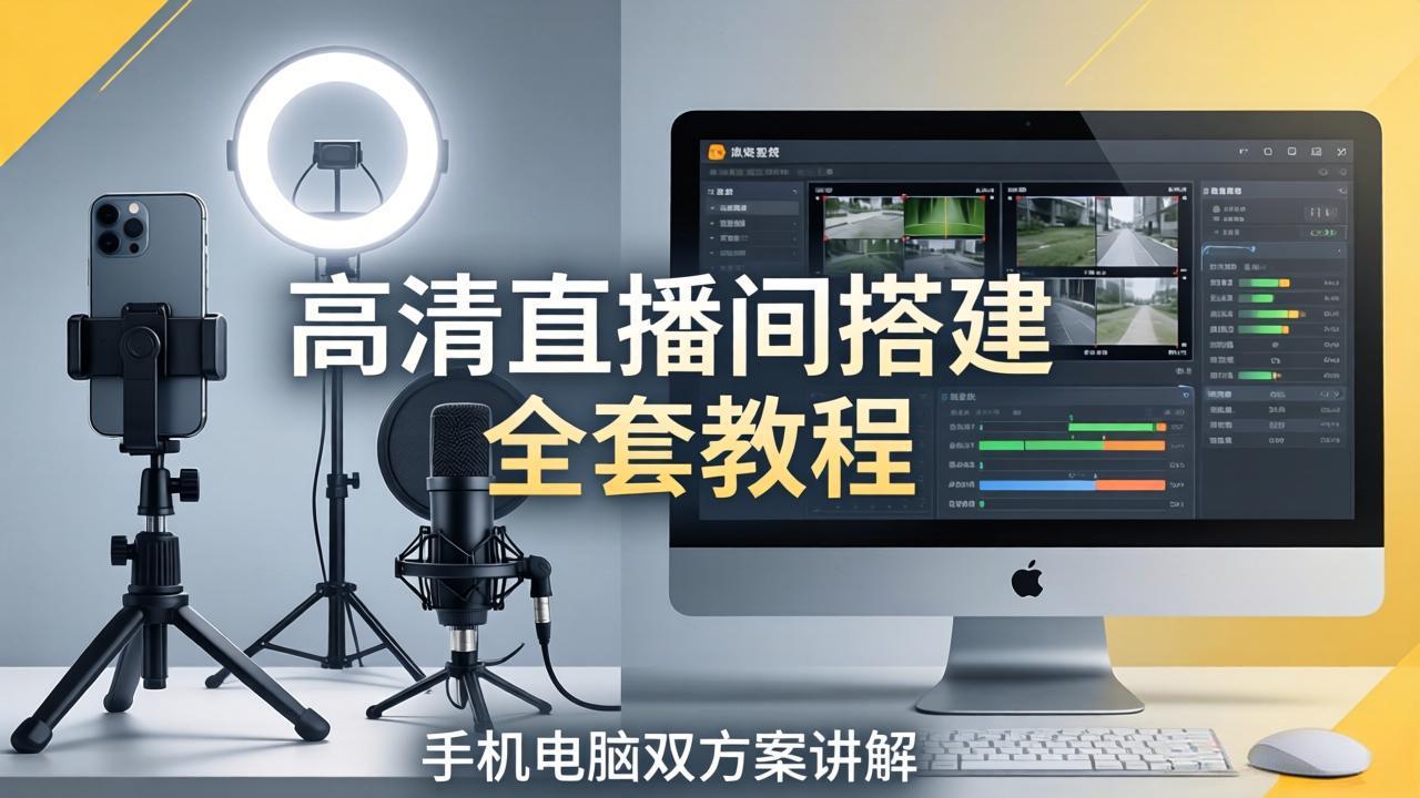 高清直播间搭建全套教程，手机电脑双方案讲解，设备选型调试多机位实操教学-智云网