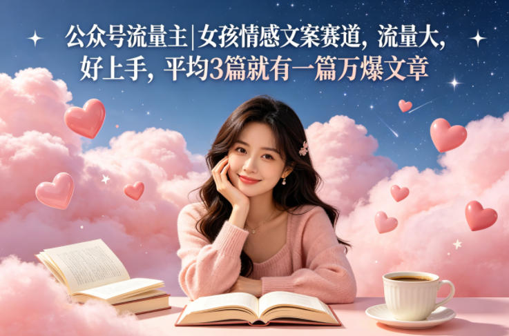 公众号流量主女孩情感文案赛道，流量大，好上手，平均3篇就有一篇万爆文章-智云网