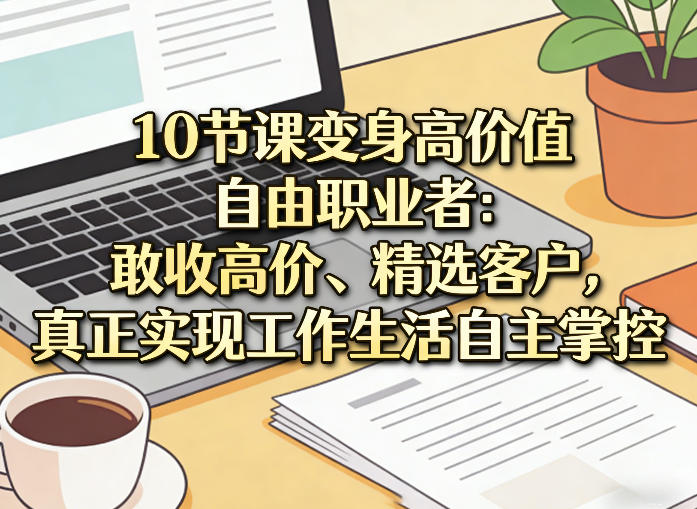 10节课变身高价值自由职业者：敢收高价、精选客户，真正实现工作生活自主掌控-智云网