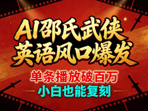 AI邵氏武侠英语风口爆发，单条播放破百万，小白也能复刻-智云网