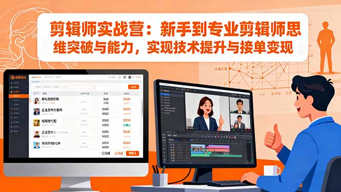 剪辑师实战营：新手到专业剪辑师思维突破与能力，实现技术提升与接单变现-智云网