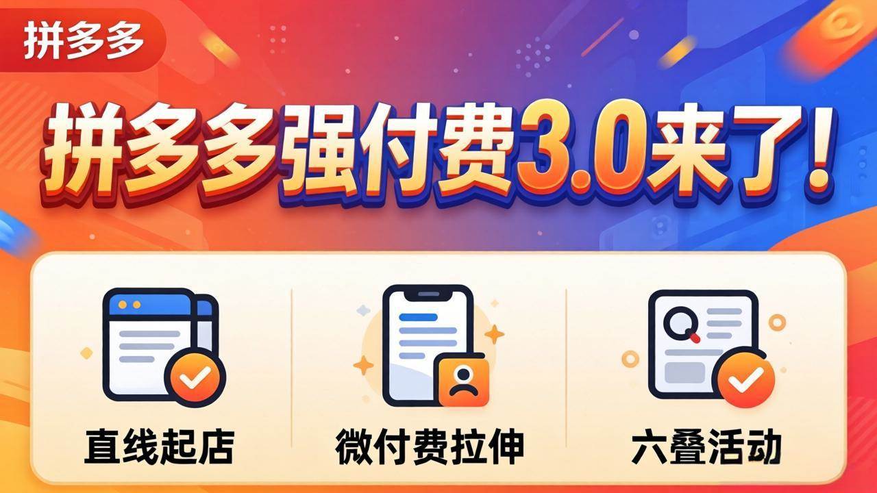 （18284期）拼多多强付费3.0来了（更新4月）直线起店+微付费拉伸+六叠活动，稳定起店破解流量瓶颈-智云网