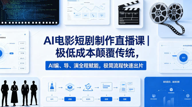 AI电影短剧制作直播课｜极低成本颠覆传统，AI编、导、演全程赋能，极简流程快速出片-智云网