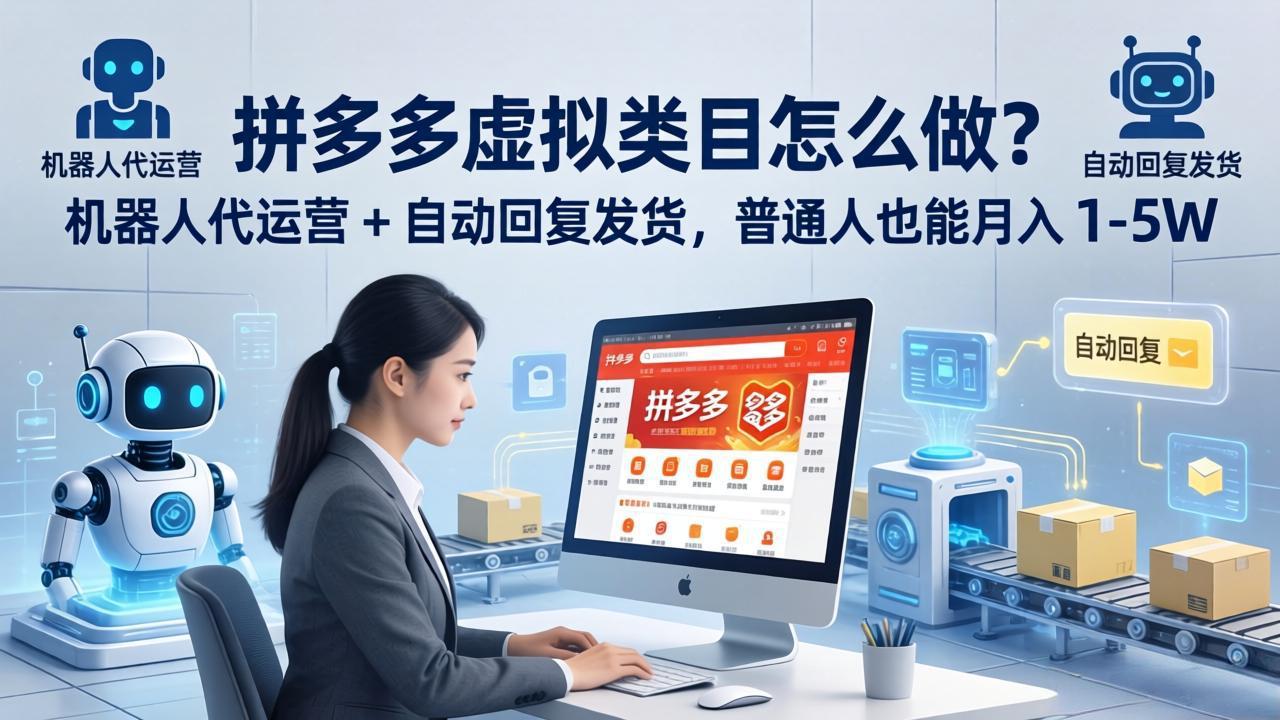 拼多多虚拟类目怎么做？机器人代运营 + 自动回复发货，普通人也能月入 1-5W-智云网