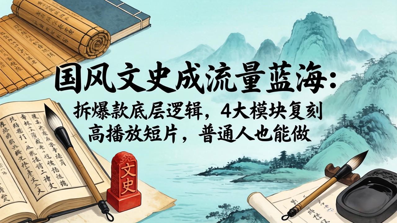 国风文史成流量蓝海：拆爆款底层逻辑，4大模块复刻高播放短片，普通人也能做-智云网