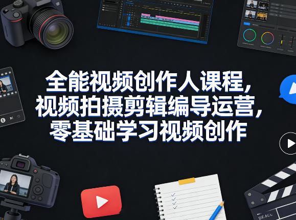 全能视频创作人课程，视频拍摄剪辑编导运营，零基础学习视频创作（更新2026年4月）-智云网
