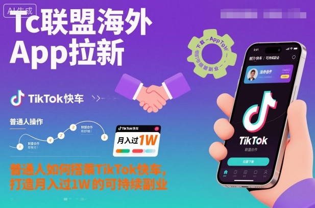 Tc联盟海外App拉新：普通人如何搭乘TikTok快车，打造月入过1W的可持续副业-智云网