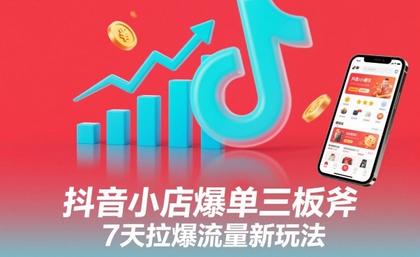 抖音小店爆单三板斧，7天拉爆流量新玩法