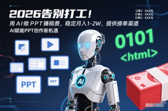 2026告别打工！用AI做PPT賺稿费，稳定月入1-2W，提供接单渠道！-智云网