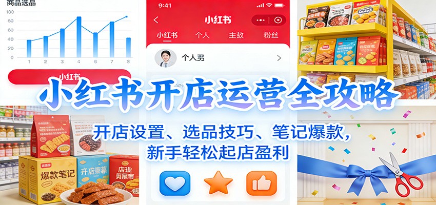 小红书开店运营全攻略：开店设置、选品技巧、笔记爆款，新手轻松起店盈利-智云网
