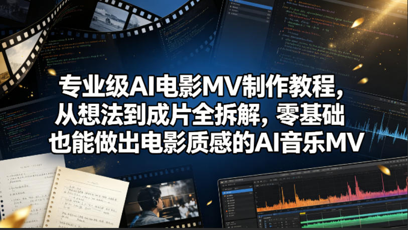 专业级AI电影MV制作教程，从想法到成片全拆解，零基础也能做出电影质感的AI音乐MV-智云网