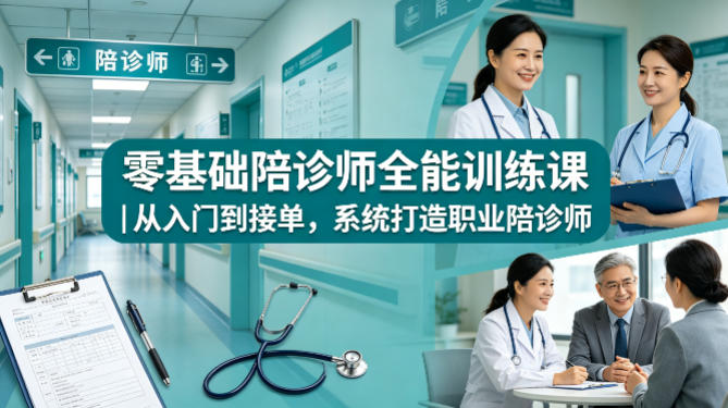 零基础陪诊师全能训练课｜从入门到接单，系统打造职业陪诊师-智云网