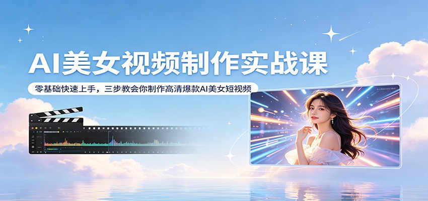 AI美女视频制作实战课：零基础快速上手，三步教会你制作高清爆款AI美女短视频-智云网