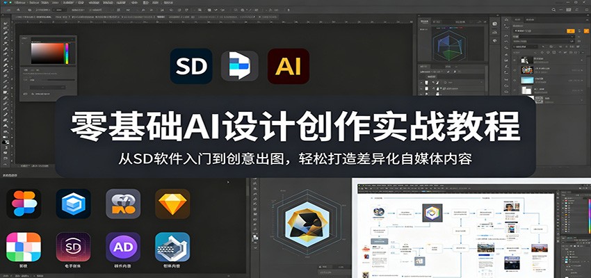 零基础AI设计创作实战教程：从SD软件入门到创意出图，轻松打造差异化自媒体内容-智云网