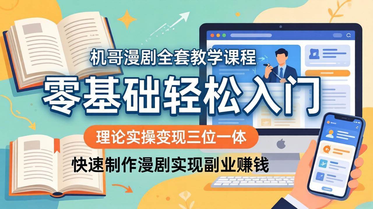 （18168期）机哥漫剧全套教学课程，理论实操变现三位一体，零基础轻松入门，快速制作漫剧实现副业赚钱-智云网
