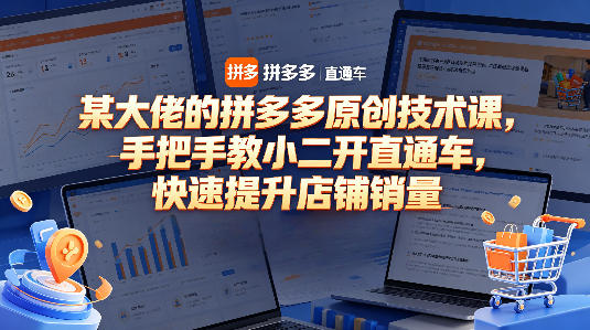 某大佬的拼多多原创技术课，手把手教小二开直通车，快速提升店铺销量-智云网