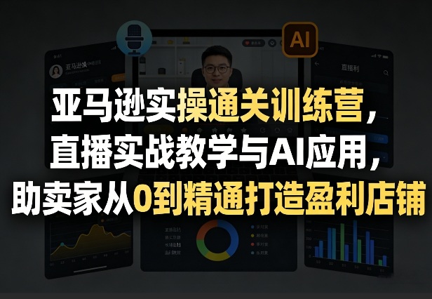 亚马逊实操通关训练营，直播实战教学与AI应用，助卖家从0到精通打造盈利店铺(更新4月17日)-智云网