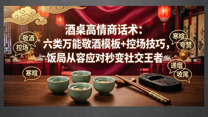 付费文章：酒桌高情商话术：六类万能敬酒模板+控场技巧，饭局从容应对秒变社交王者-智云网