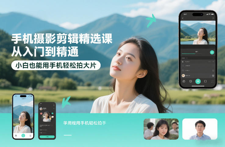 手机摄影剪辑精选课，从入门到精通，小白也能用手机轻松拍大片-智云网
