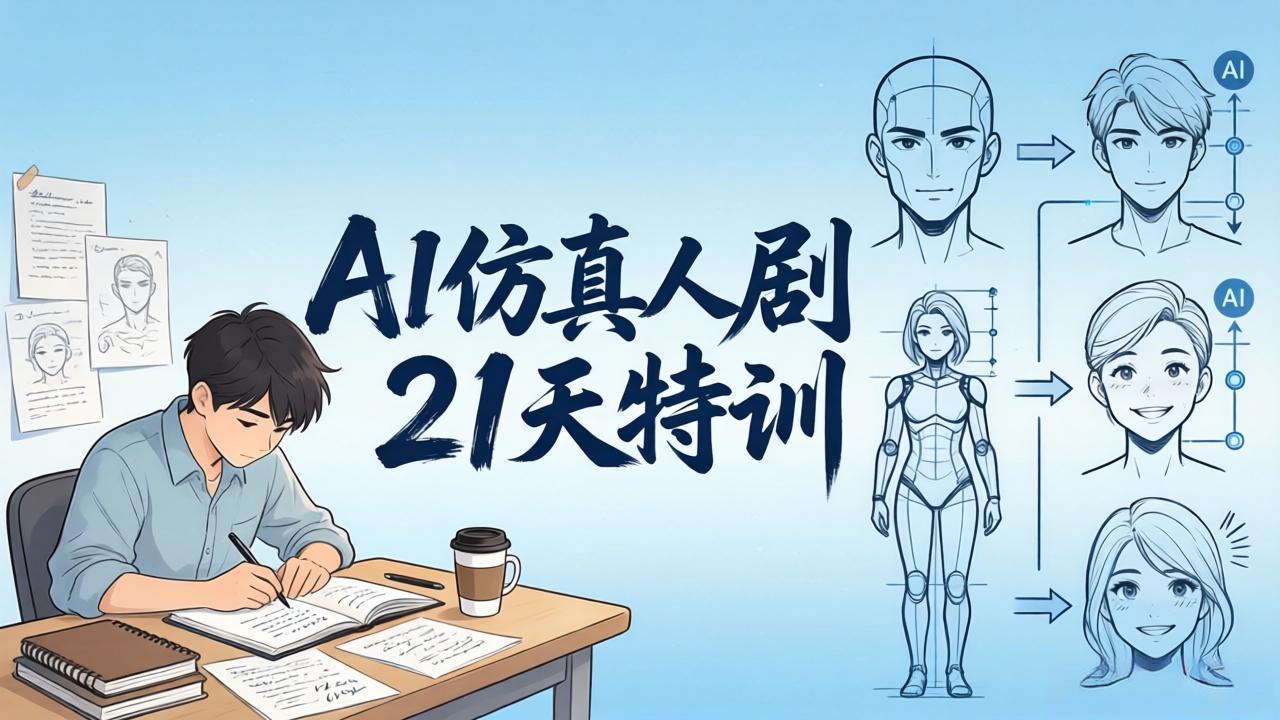 AI仿真人剧21天特训-更新：从剧本到成片全流程实战，掌握角色一致性与变现方法-智云网