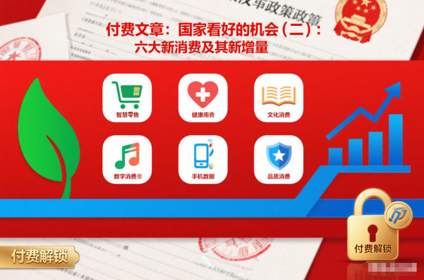 付费文章：国家看好的机会(二)：六大新消费及其新增量 付费文章：国家看好的机会(一):未来最有前景的13个消费赛道-智云网