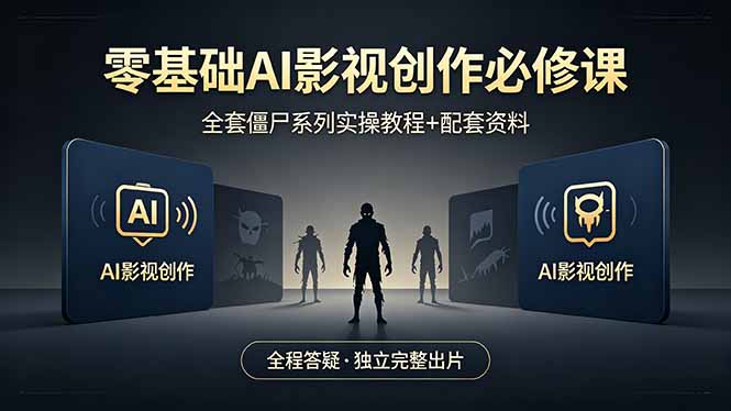 零基础AI影视创作必修课，全套僵尸系列实操教程加配套资料，全程答疑带你独立完整出片-智云网