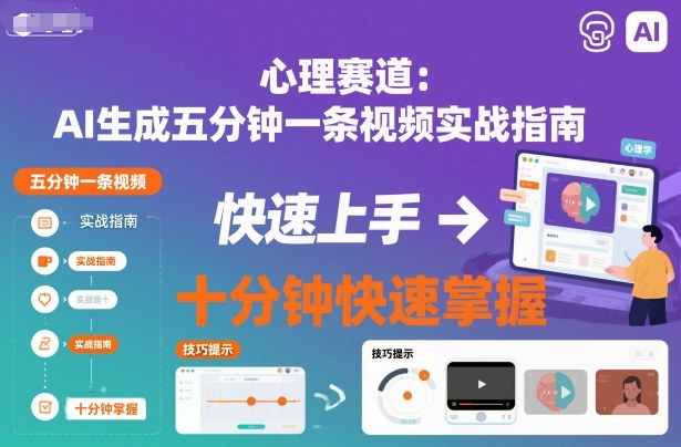 心理赛道：AI生成五分钟一条视频实战指南，十分钟快速掌握-智云网