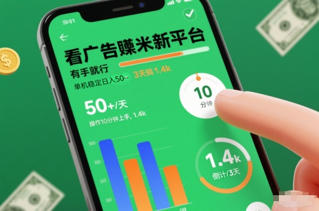 看广告賺米新平台，有手就行，单机稳定日入50+，操作10分钟上手，3天搞了1.4k【揭秘】-智云网