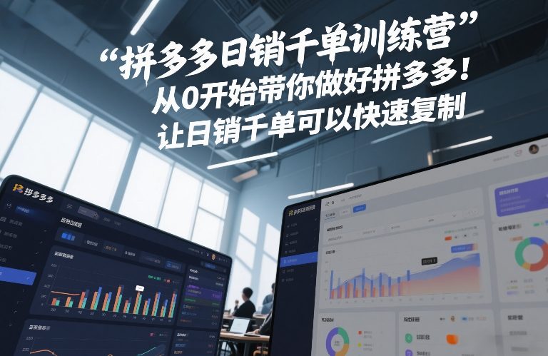 拼多多日销千单训练营，从0开始带你做好拼多多，让日销千单可以快速复制(更新26年4月)-智云网