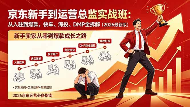 （18291期）京东新手到运营总监实战班：从入驻到爆款，快车、海投、DMP全拆解，2026最新版-智云网