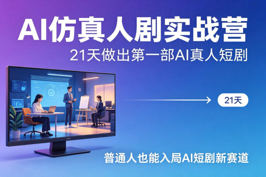 AI仿真人剧实战营，21天做出第一部AI真人短剧，普通人也能入局AI短剧新赛道（更新）-智云网