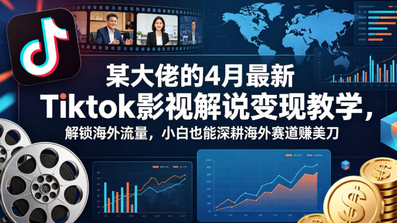 某大佬的4月最新Tiktok影视解说变现教学，解锁海外流量，小白也能深耕海外赛道賺美刀（更新）-智云网