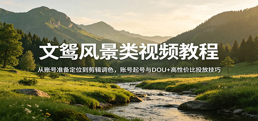 风景视频创作教程：从账号准备定位到剪辑调色，账号起号与DOU+高性价比投放技巧-智云网
