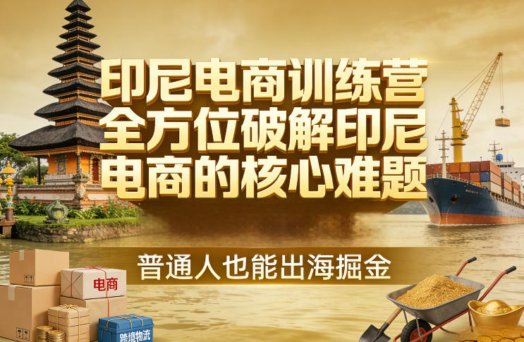 印尼电商训练营，全方位破解印尼电商的核心难题，普通人也能出海掘金-智云网