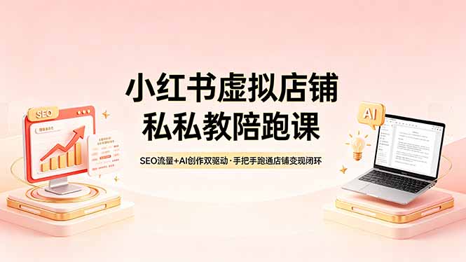 小红书虚拟店铺私教陪跑课，SEO流量+AI创作双驱动，手把手跑通店铺变现闭环-智云网