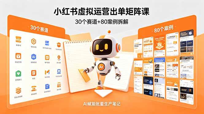 （18342期）小红书虚拟运营出单矩阵课：30个赛道+80案例拆解，AI赋能批量生产笔记-智云网