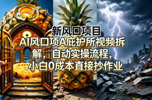 新风口项目AI庇护所视频拆解，自动实操流程，小白0成本直接抄作业-智云网