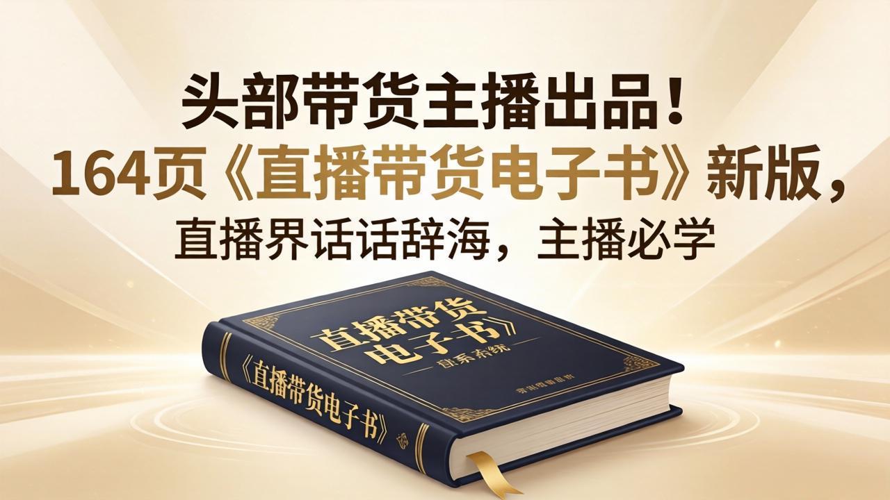 头部带货主播出品！164页《直播带货电子书》新版，直播界话术辞海，主播必学-智云网