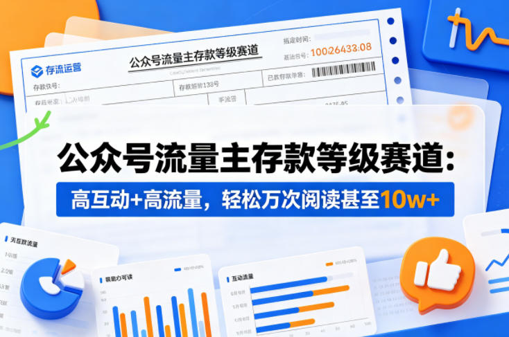公众号流量主之存款等级赛道，高互动+高流量，轻松达到万次阅读，甚至10w+-智云网