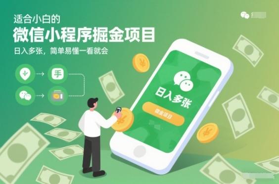 适合小白的微信小程序掘金项目，日入多张，简单易懂一看就会【揭秘】-智云网