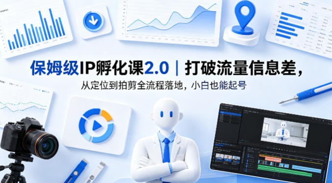 保姆级IP孵化课2.0｜打破流量信息差，从定位到拍剪全流程落地，小白也能起号-智云网