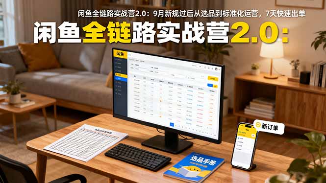 闲鱼全链路实战营2.0：9月新规过后从选品到标准化运营，7天快速出单-智云网