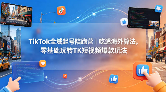 TikTok全域起号陪跑营｜吃透海外算法，零基础玩转TK短视频爆款玩法-智云网