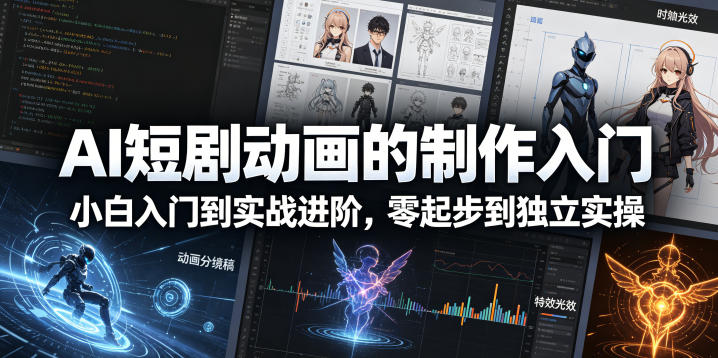 AI短剧动画的制作入门，小白入门到实战进阶，零起步到独立实操-智云网