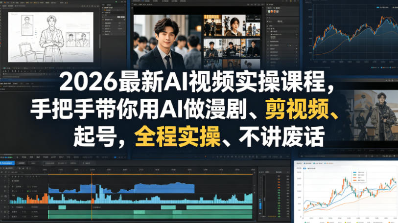 2026最新AI视频实操课程，手把手带你用AI做漫剧、剪视频、起号，全程实操、不讲废话-智云网