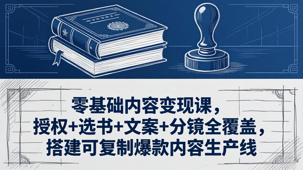 零基础内容变现课，授权+选书+文案+分镜全覆盖，搭建可复制爆款内容生产线-智云网