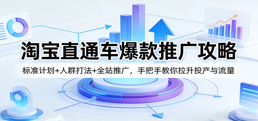 淘宝直通车爆款推广攻略：标准计划+人群打法+全站推广，手把手教你拉升投产与流量-智云网