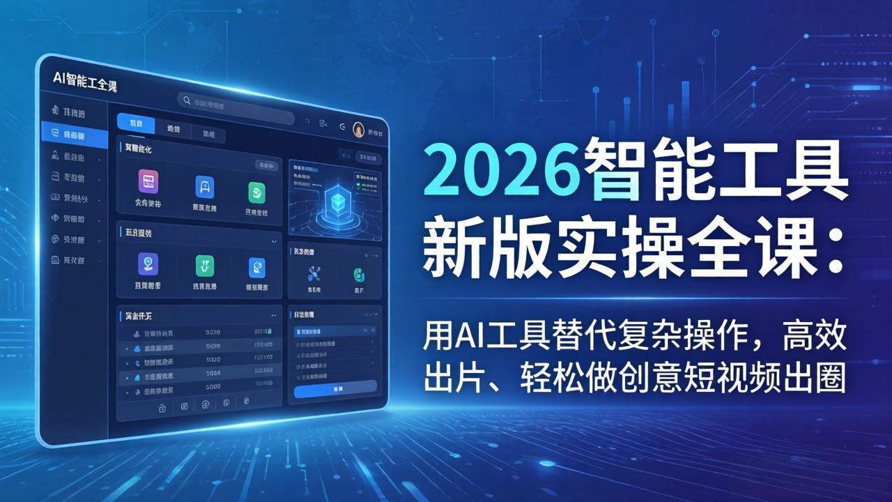 2026智能工具新版实操全课：用AI工具替代复杂操作，高效出片、轻松做创意短视频出圈-智云网