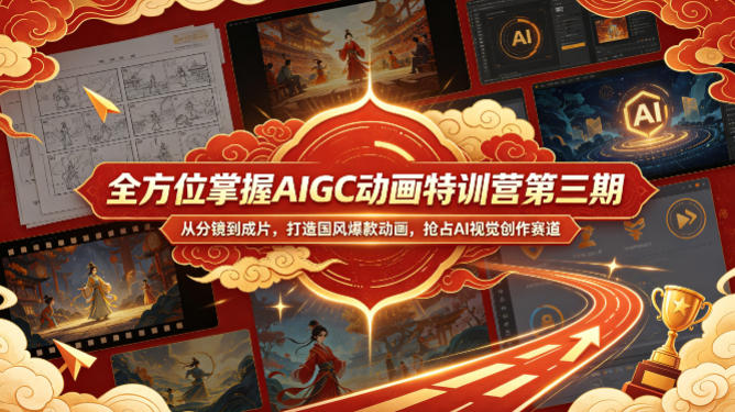 全方位掌握AIGC动画特训营第三期，从分镜到成片，打造国风爆款动画，抢占AI视觉创作赛道红利-智云网
