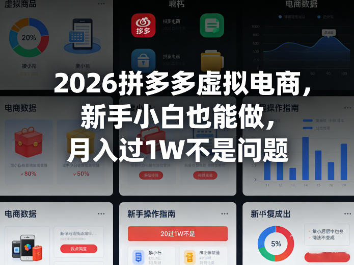 2026拼多多虚拟电商，新手小白也能做，月入过1W不是问题-智云网